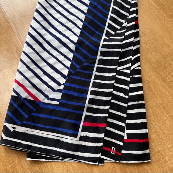 Parisian Inspired Rectangle Fashion Scarf, Women’s Purse Scarf, Blue/White/Red - Picture 4 of 13